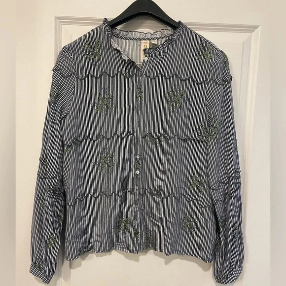Dolan Stella Embroidered Blouse Small - Picture 7 of 9